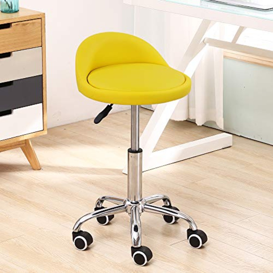 PU Leather Round Rolling Stool - Spa & Wellness Hotel Olympia Mariánské Lázně incelemesi ve fiyatı