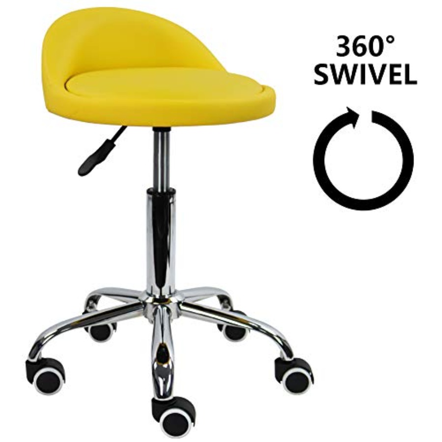 PU Leather Round Rolling Stool - Spa & Wellness Hotel Olympia Mariánské Lázně incelemesi ve fiyatı