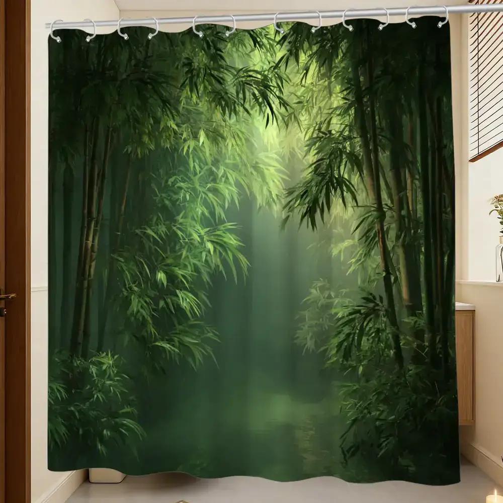 Bathroom Shower Curtain Bamboo - Spa Wellness Nature incelemesi ve fiyatı