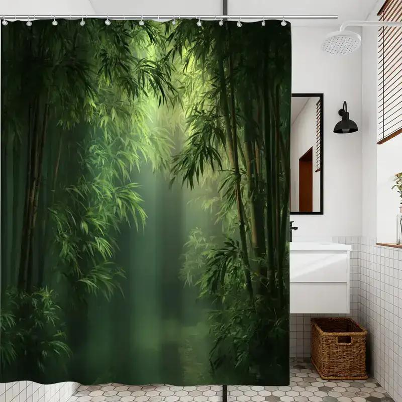 Bathroom Shower Curtain Bamboo - Spa Wellness Nature incelemesi ve fiyatı