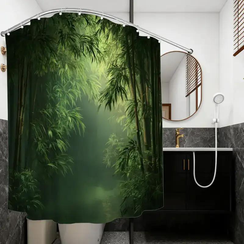 Bathroom Shower Curtain Bamboo - Spa Wellness Nature incelemesi ve fiyatı