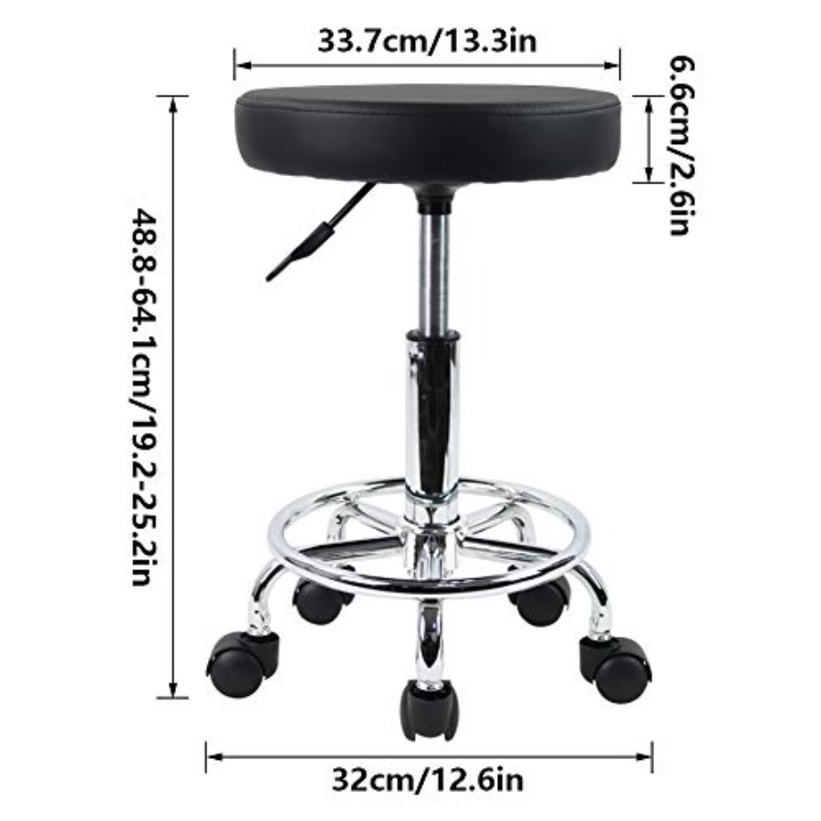 PU Leather Round Rolling Stool - Spa & Wellness Hotel Olympia Mariánské Lázně incelemesi ve fiyatı