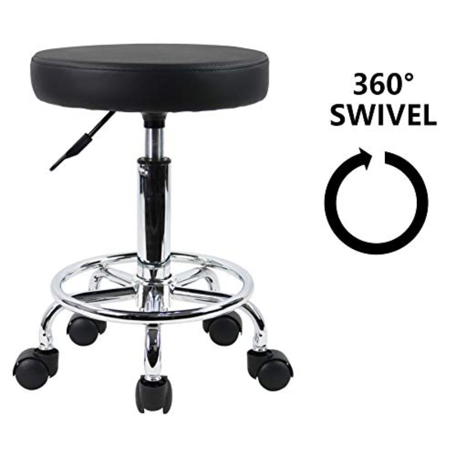 PU Leather Round Rolling Stool - Spa & Wellness Hotel Olympia Mariánské Lázně incelemesi ve fiyatı